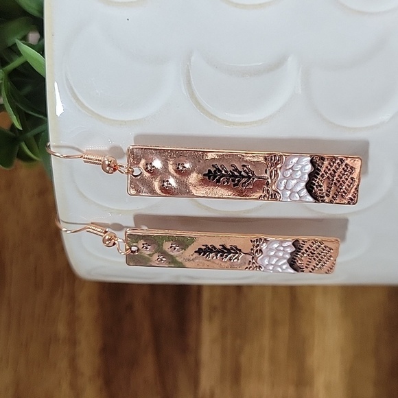 NATURE INSPIRED COPPER EARRINGS - Picture 1 of 6